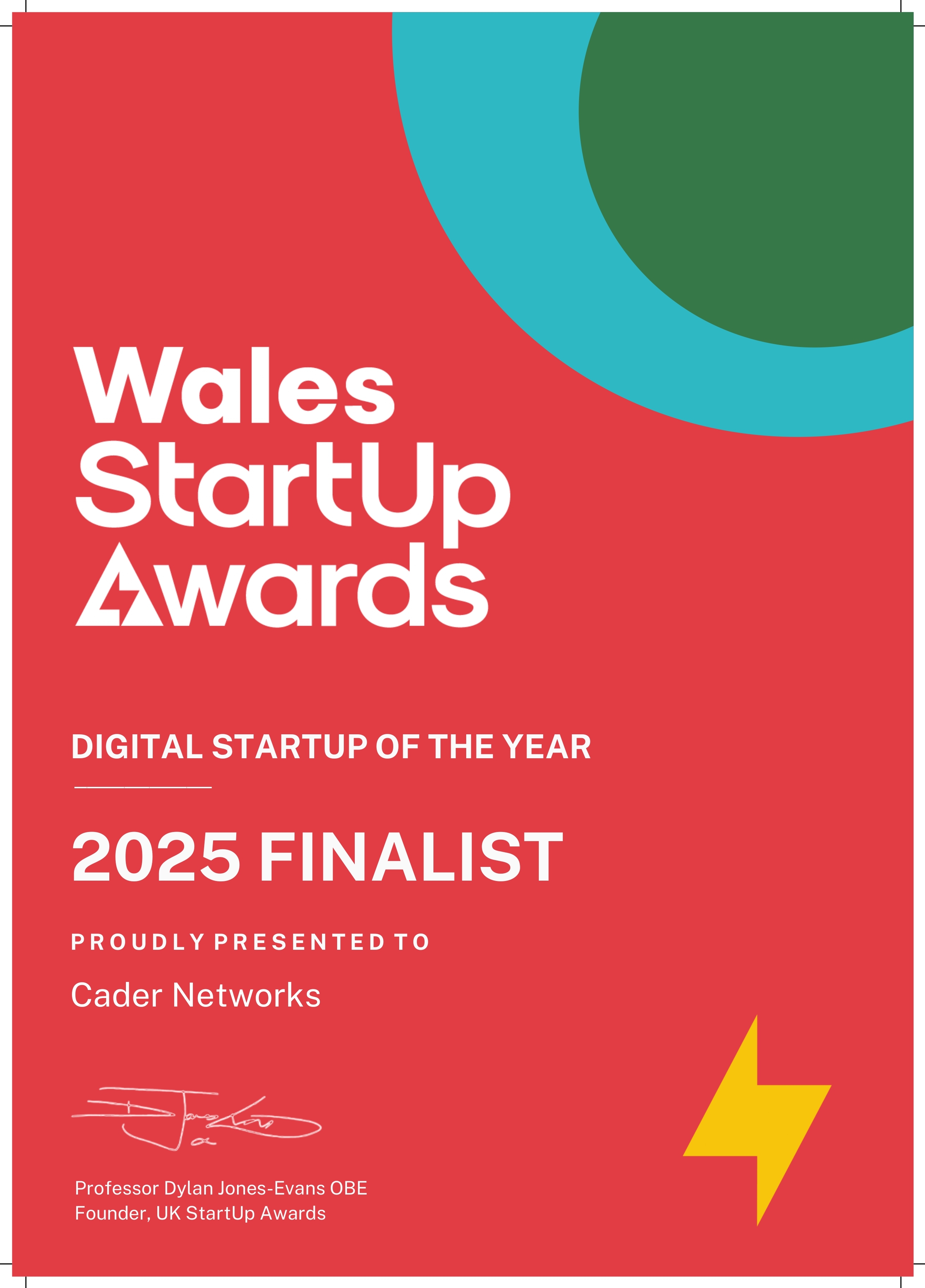 Wales Start Up Awards Finalist Cader Networks